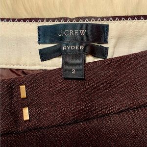 J. CREW RYDER STRETCH SKINNY BROWN PANTS SIZE 2